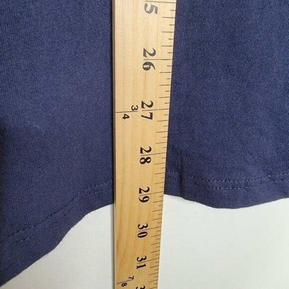 DIEZ‎ Studio Navy Tee Racing Stripes Sleeve Detail Minimalist Sporty Unisex Sz M - Picture 9 of 9